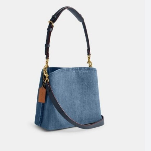 COACH Willow denim small bucket shoulder crossbody bag - BLUE - Picture 3 of 14